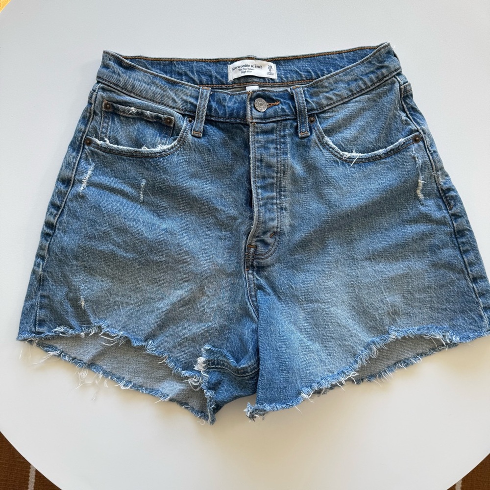 Abercrombie The Dad Short High Rise Denim Shorts